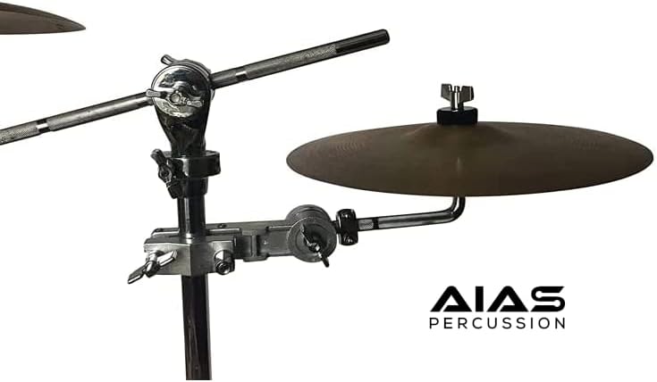 AIAS Splash Cymbal Mount Clamp for Drums – Adjustable Bell Cymbal Holder | Rotating Arm Fits 5/8″–1¼″ Hardware | Drum Percussion Accessory - Image 4